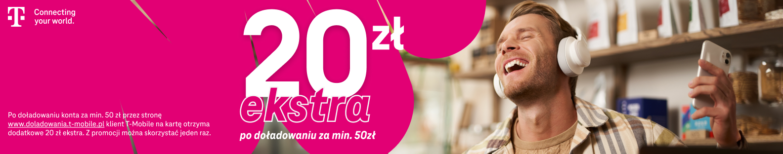 20 zł ekstra po doładowaniu za min.50 zł