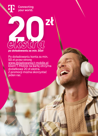 20 zł ekstra po doładowaniu za min.50 zł